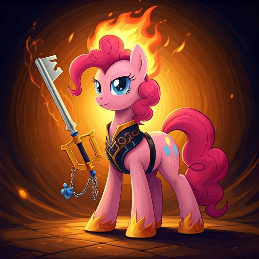 Magical Pony Fire Mage Unleashes Keyblade Power