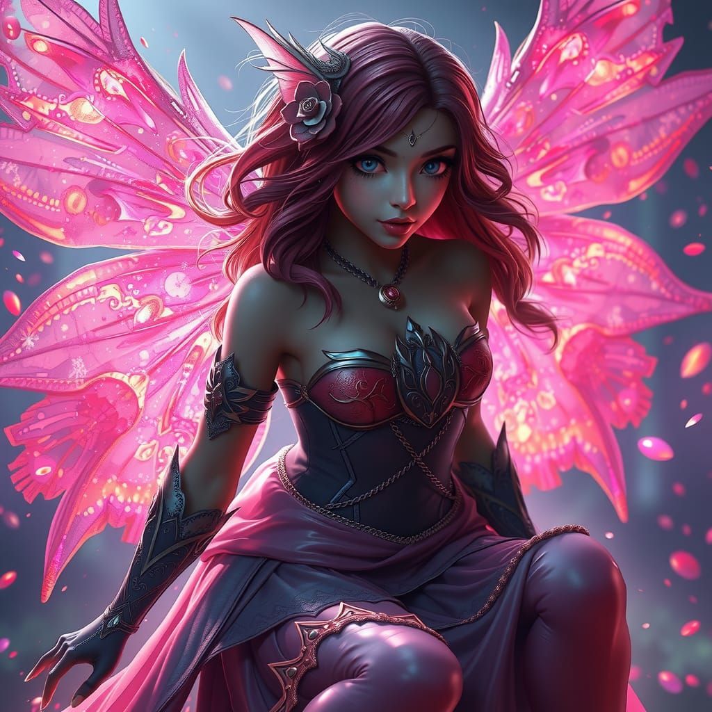 Fantastical Fairy in Detailed Matte Painting Style