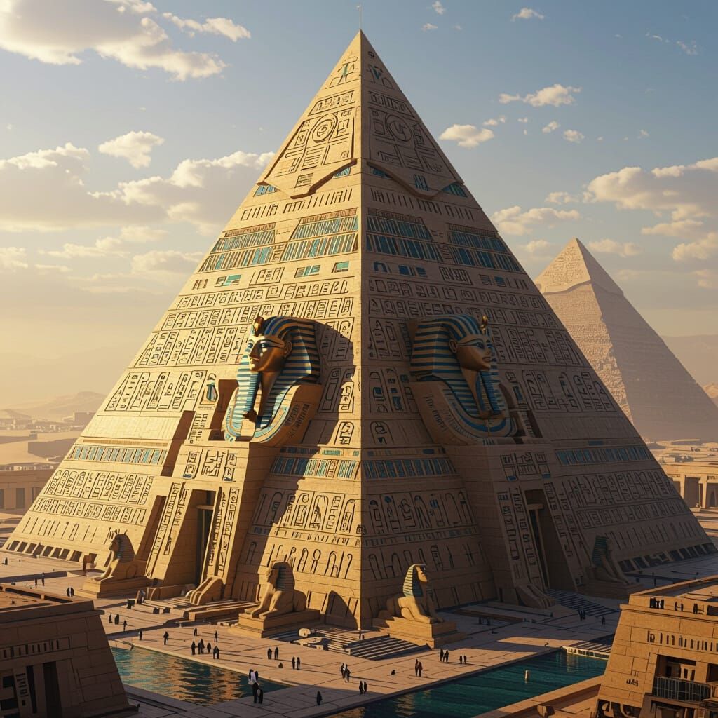 Futuristic Egyptian Skyscraper in Science-Fiction Style