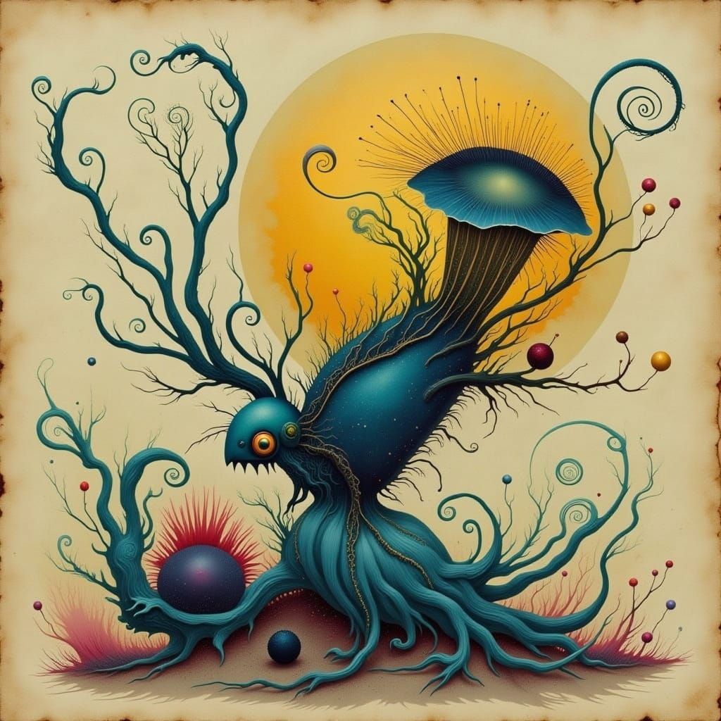 Floral Veins and Organic Patterns Intertwined