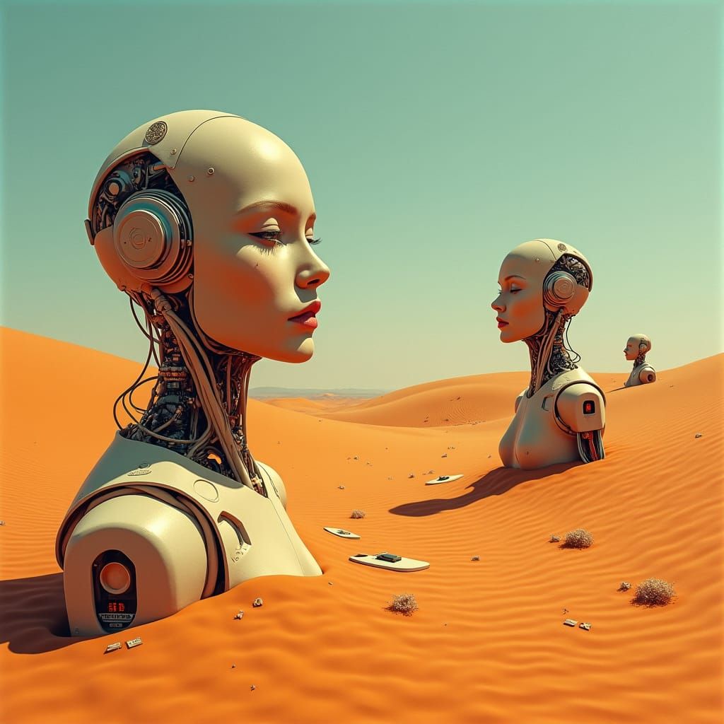 Surreal Desertscape with Optical Illusions