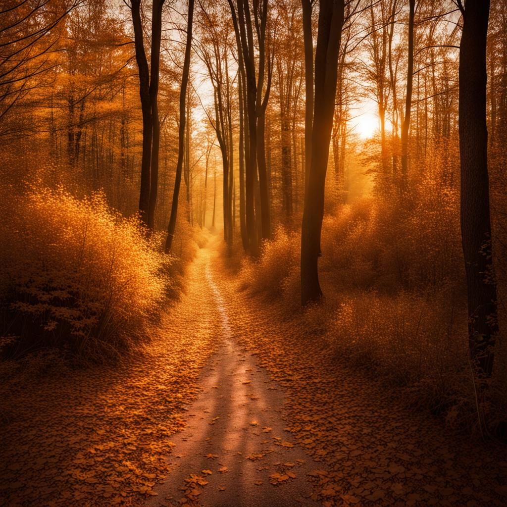 Autumn Path in Golden Light