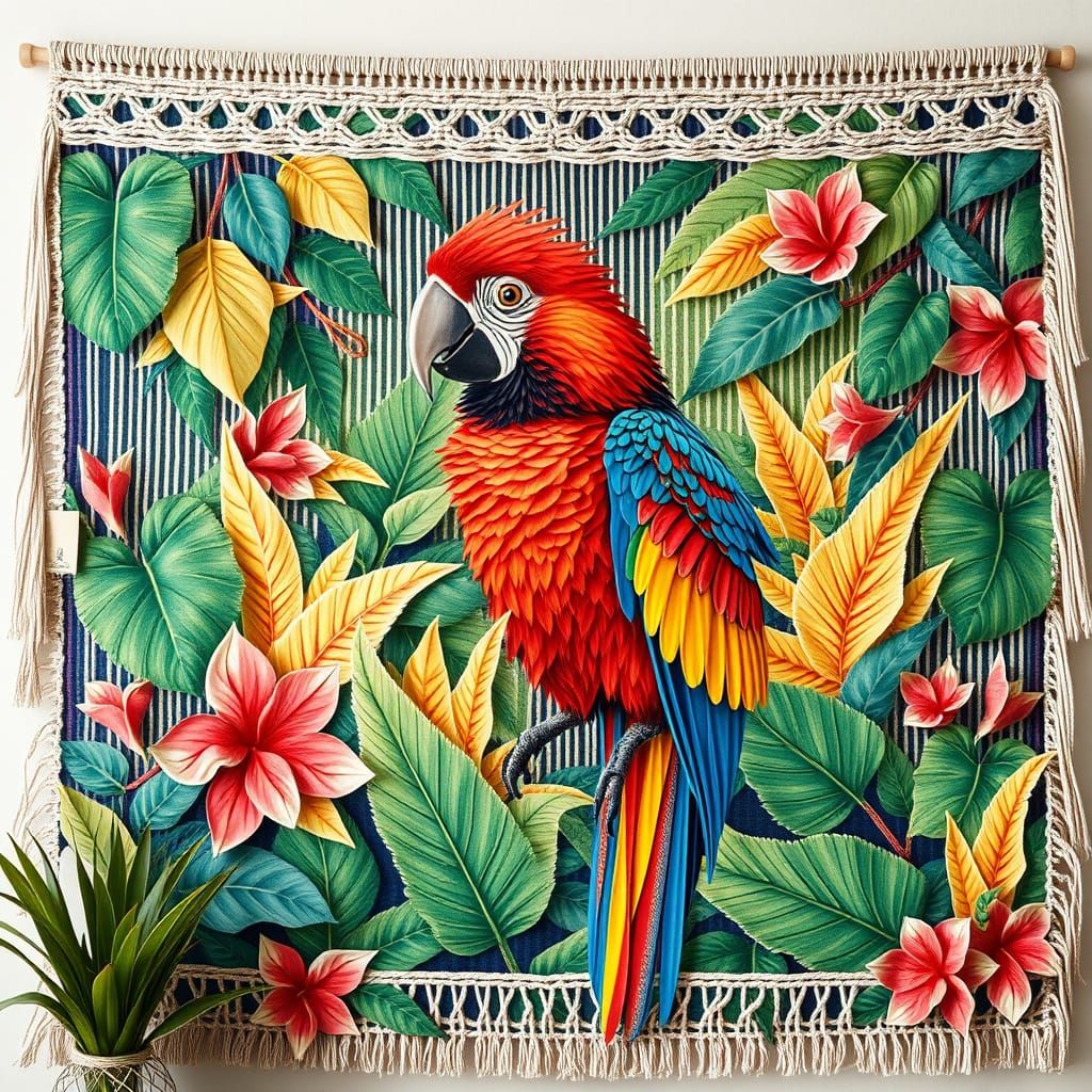 Vibrant Tapestry of a Kakadu in Dreamlike Dschungel