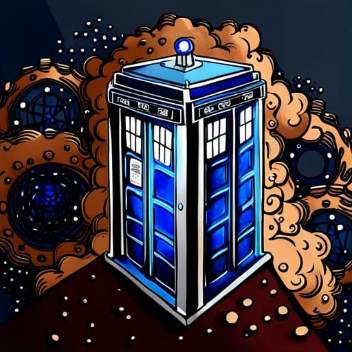 Tardis Console in Ink Punk Style