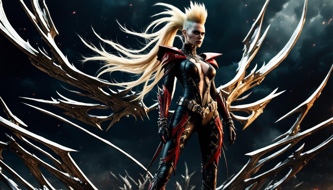 Female Spawn Character in Maximalist Digital Painting