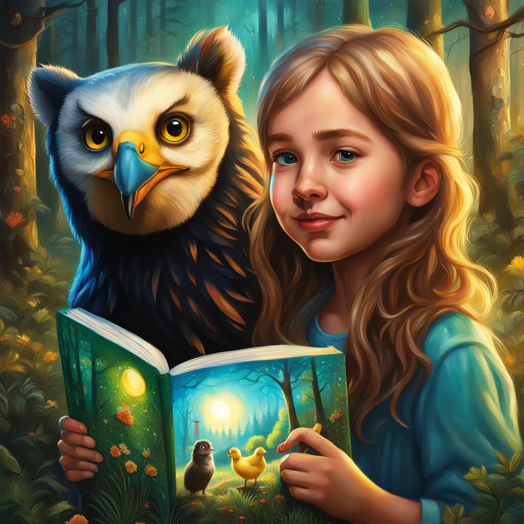 Enchanted Forest Book Cover with Emily and Bear