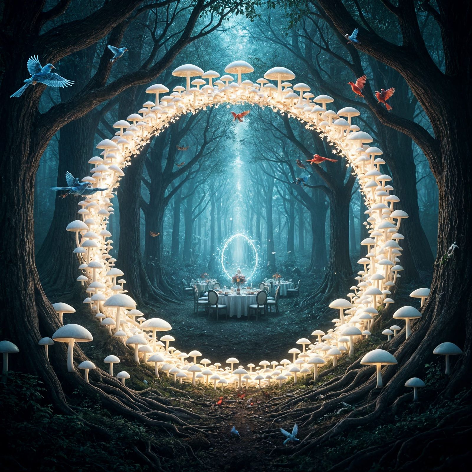 Magical Mushroom Portal to a Fantasy Banquet