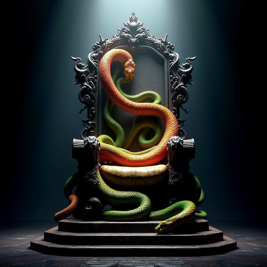Serpentine Throne of Dark Fantasy Art
