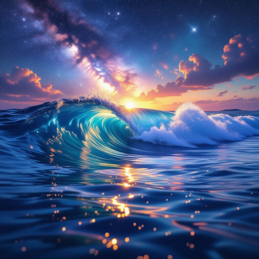 Mystic Waters: Cosmic Sea Reflection