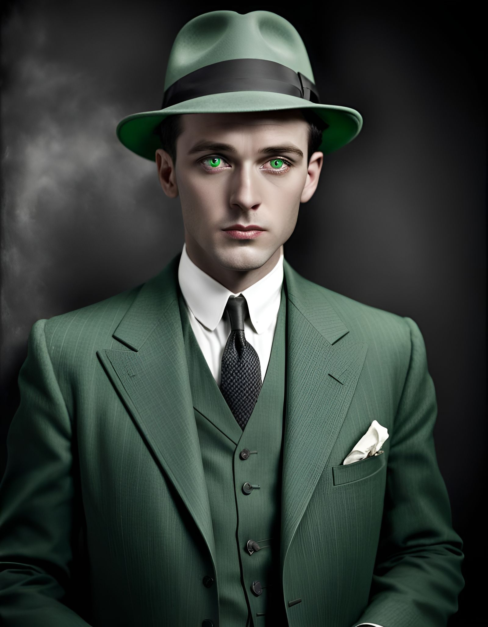 1920s Detective Portrait in Selective Color
