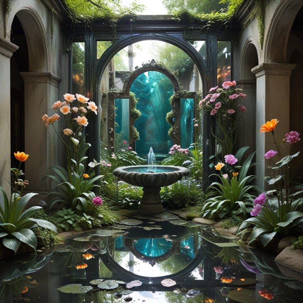 A Mystical Garden of Mirrored Worlds