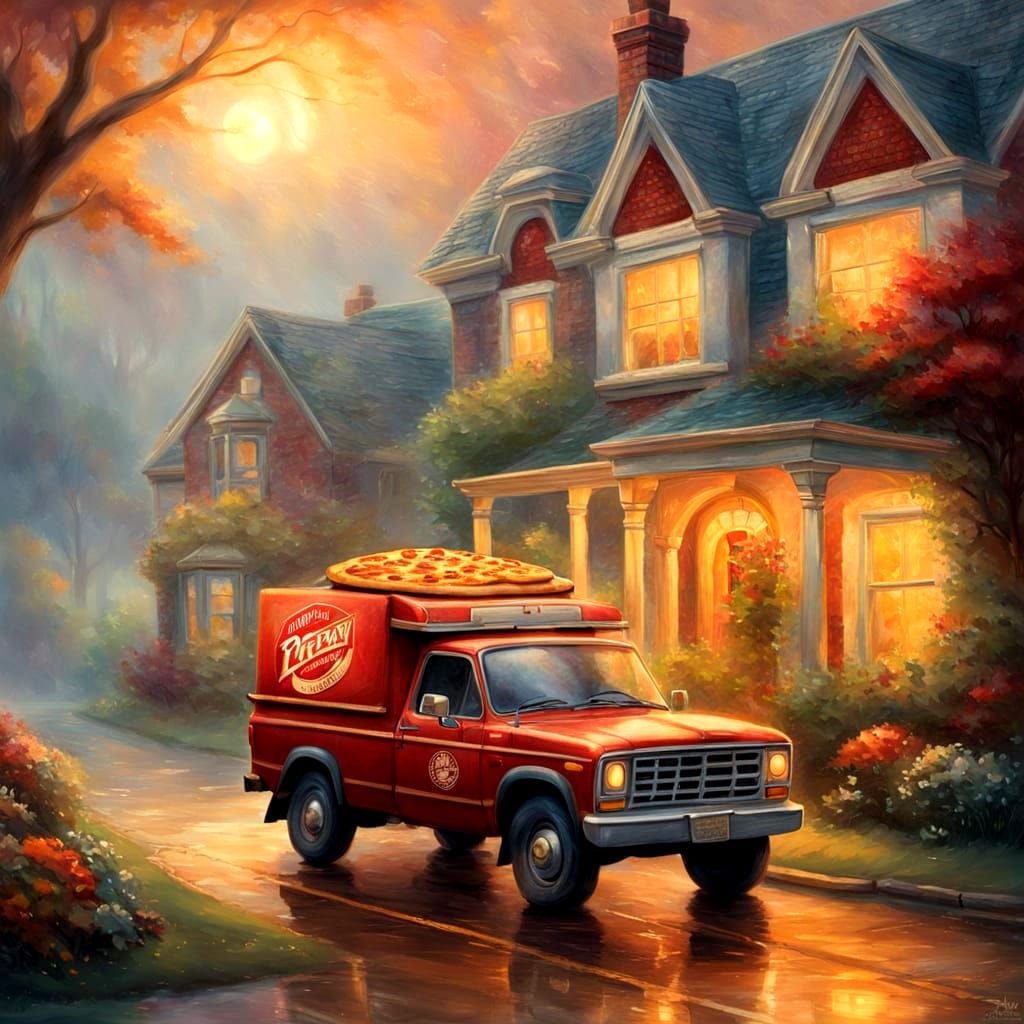 Red-Haired Pizza Boy in Ethereal Fantasy Style