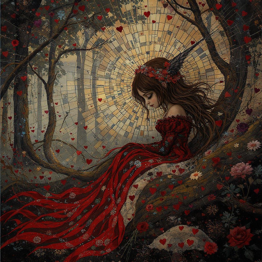 Mystical Pixie Girl Radiates Love in Welsh Forest