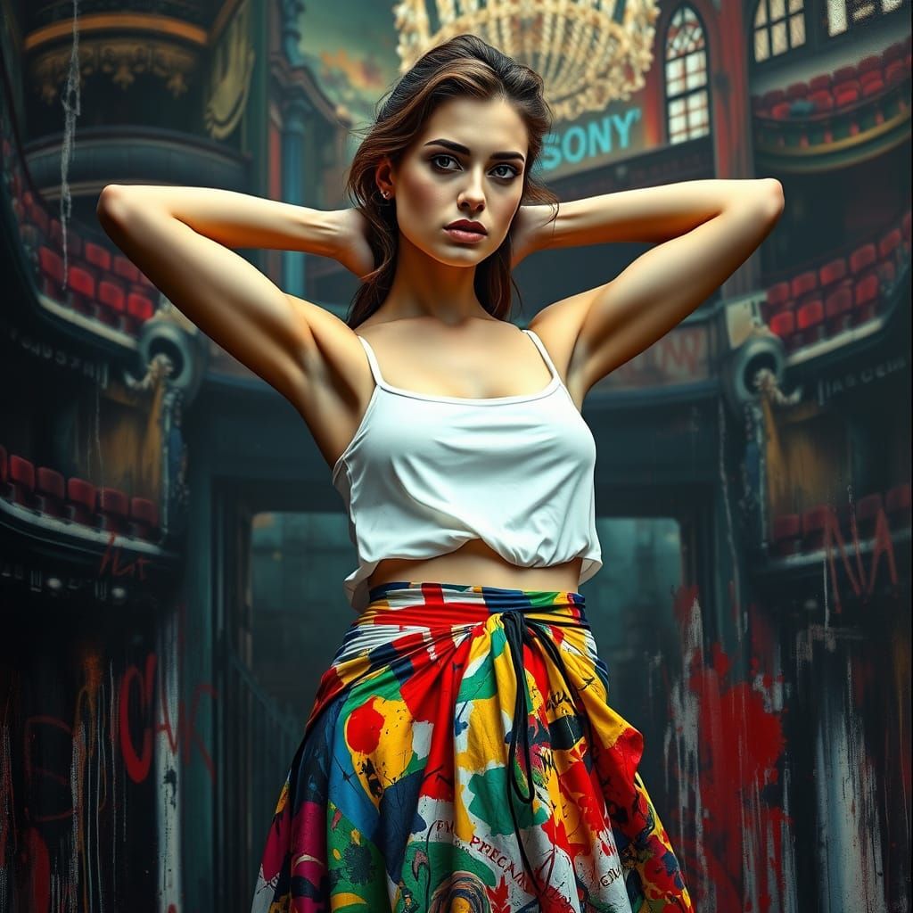 Stunning Romanian Model Portrait in Graffiti Art Style