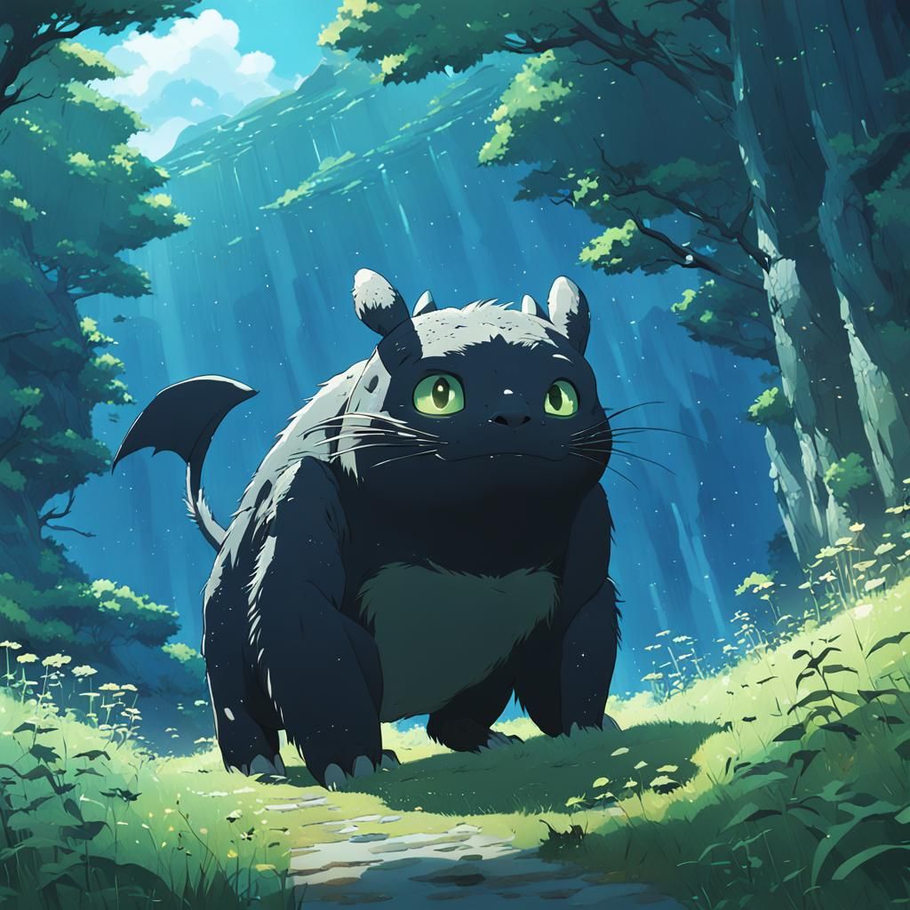 Toothless in Ghibli Anime Style