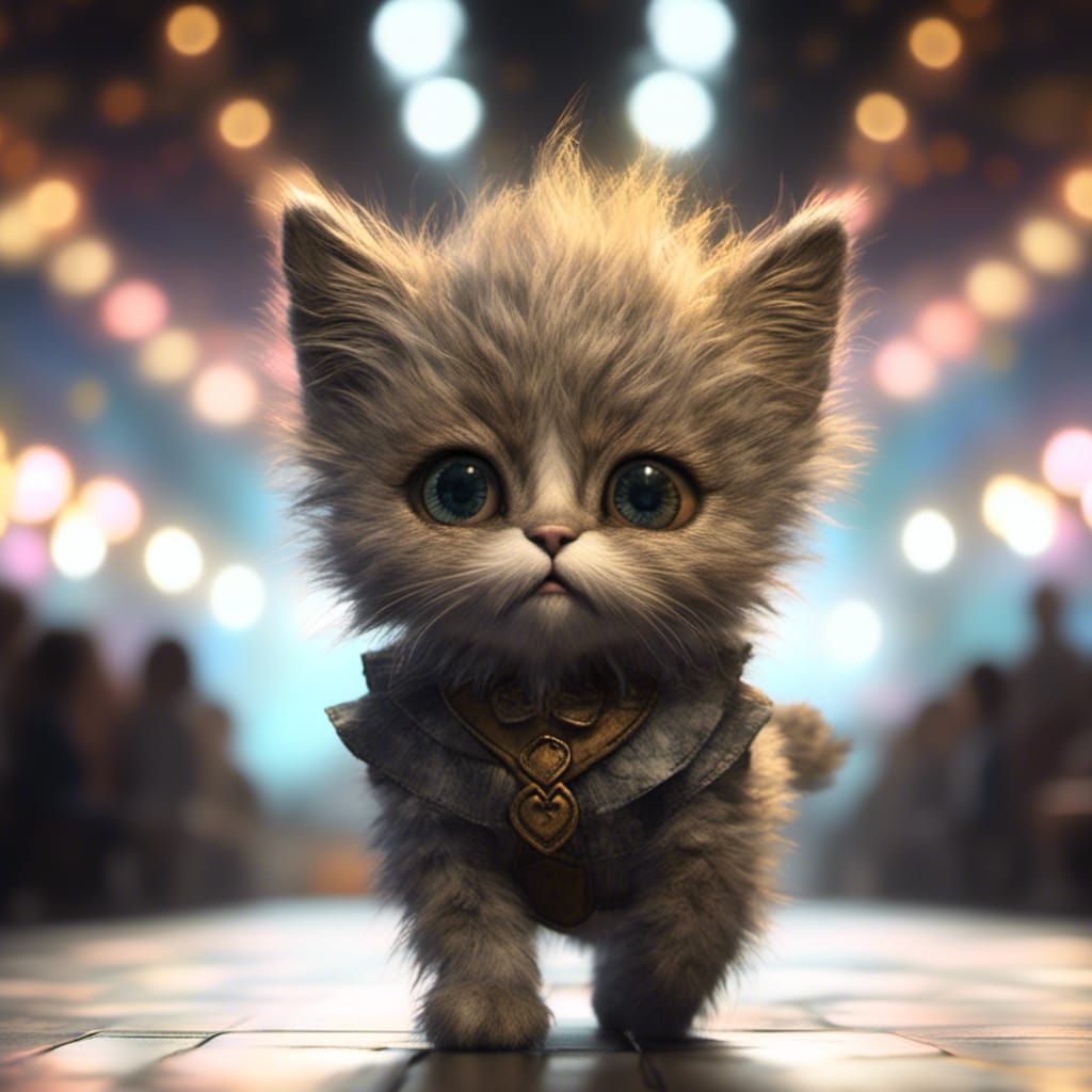 Anthropomorphic Catwalk Baby in Kawaii-Fauvist Style