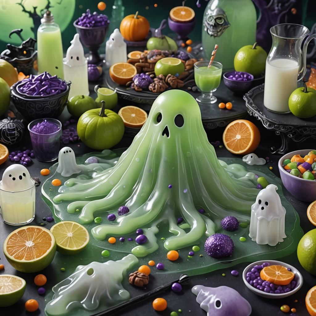 Lime Juice Ghost Halloween Treat in Fantasy Art