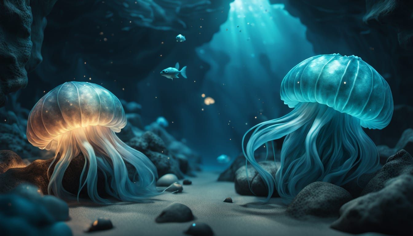 Hyper Realistic Flotsam and Jetsam in Underwater Cave