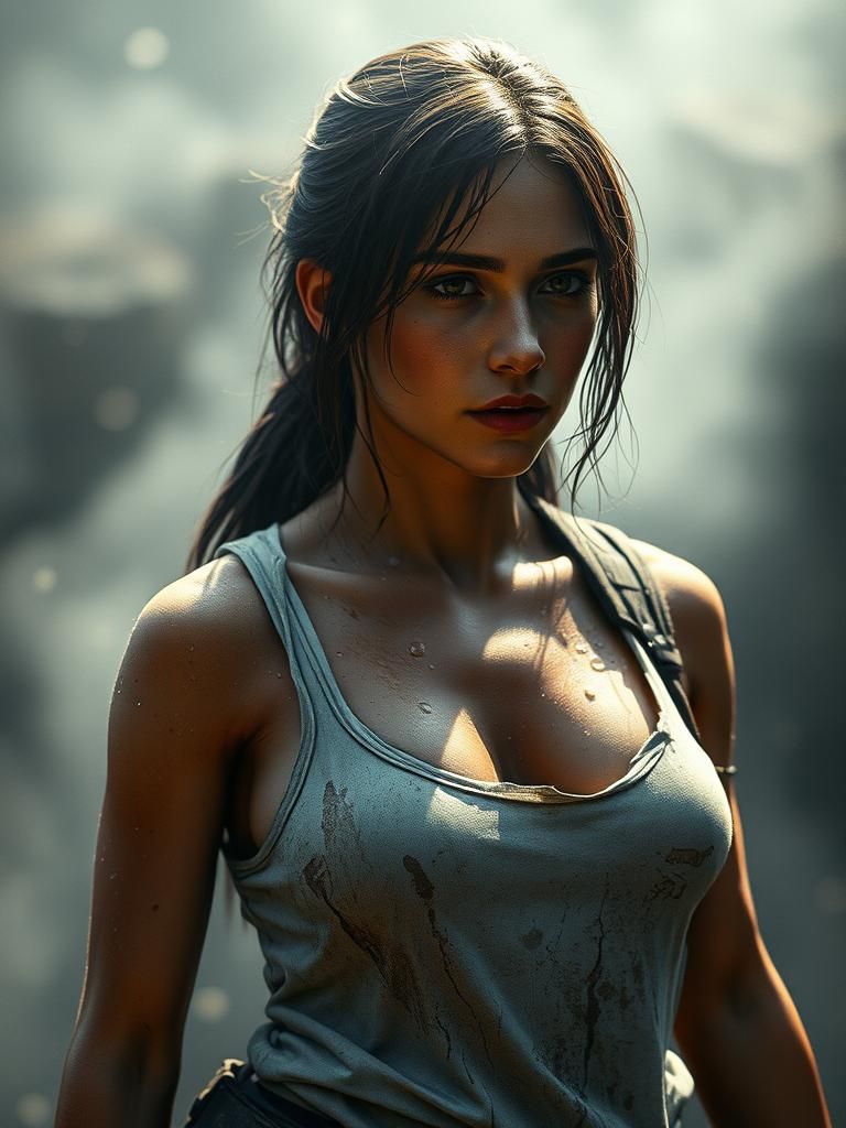 Lara Croft: Gritty Realism in a Haunting Shadow