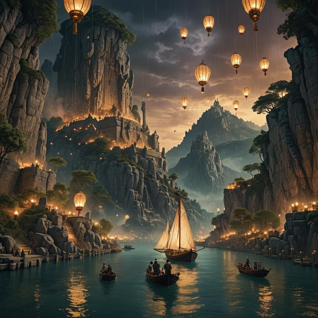 Colossus of Rhodes: Illuminated Forest Fantasy