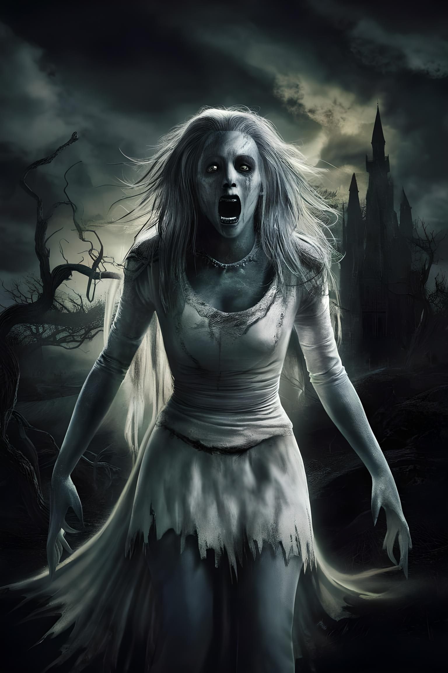 Sinister Silver Banshee Horror Movie Poster