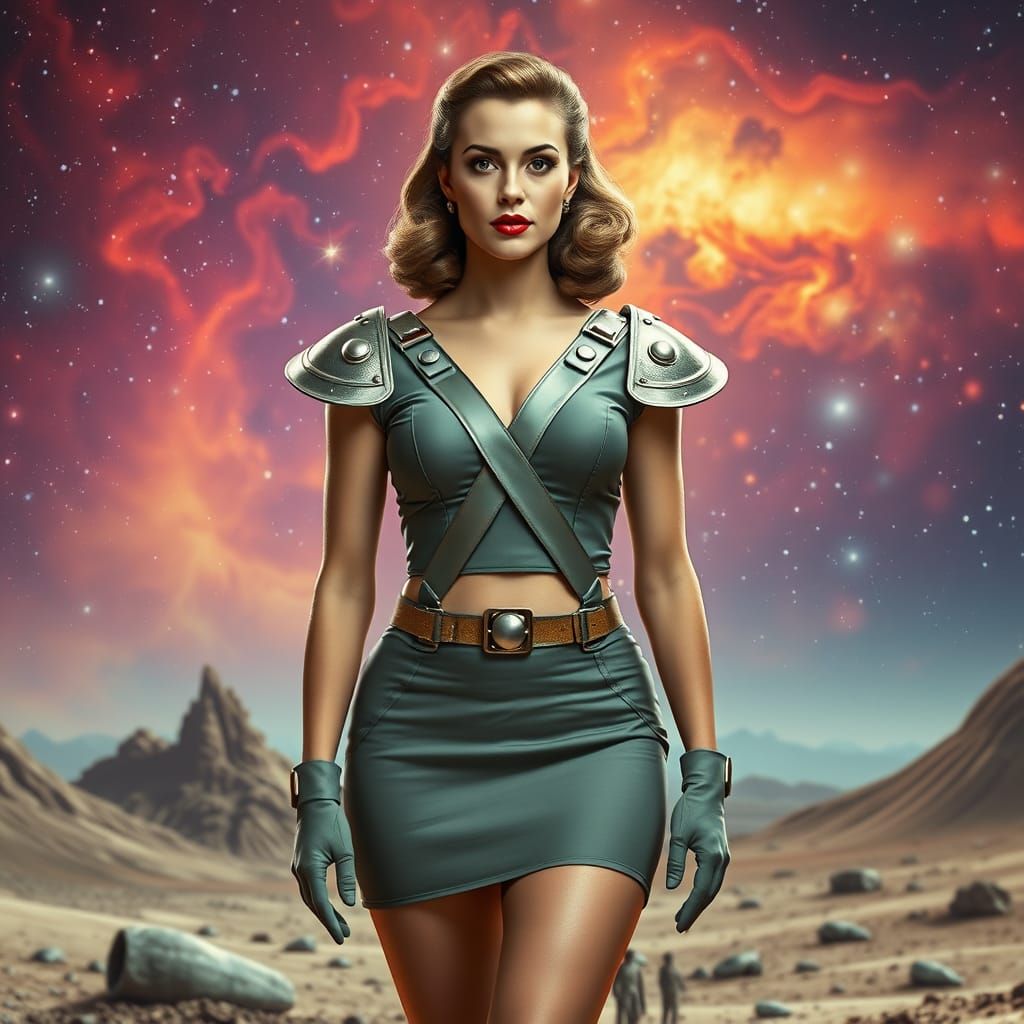 Atompunk Space Cadet in Cosmic Wonderland