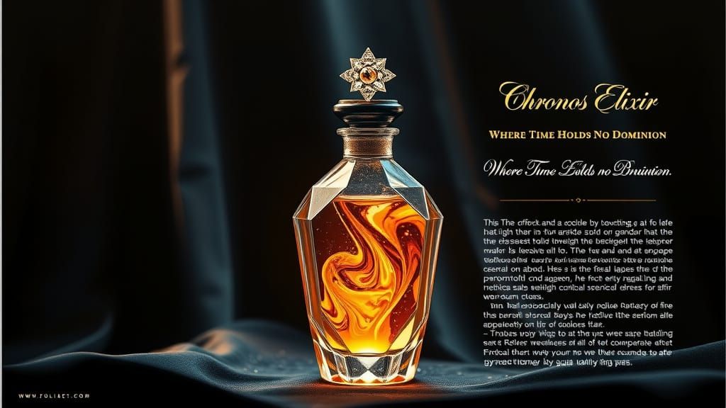 Ethereal Luxury Bottle Containing Timeless Golden Serum