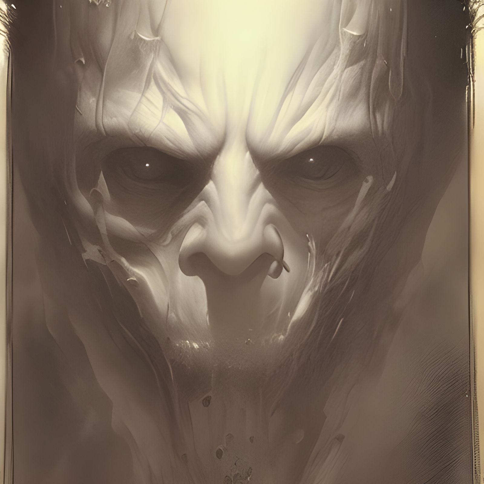 Emotionless Face in Gothic Horror Style