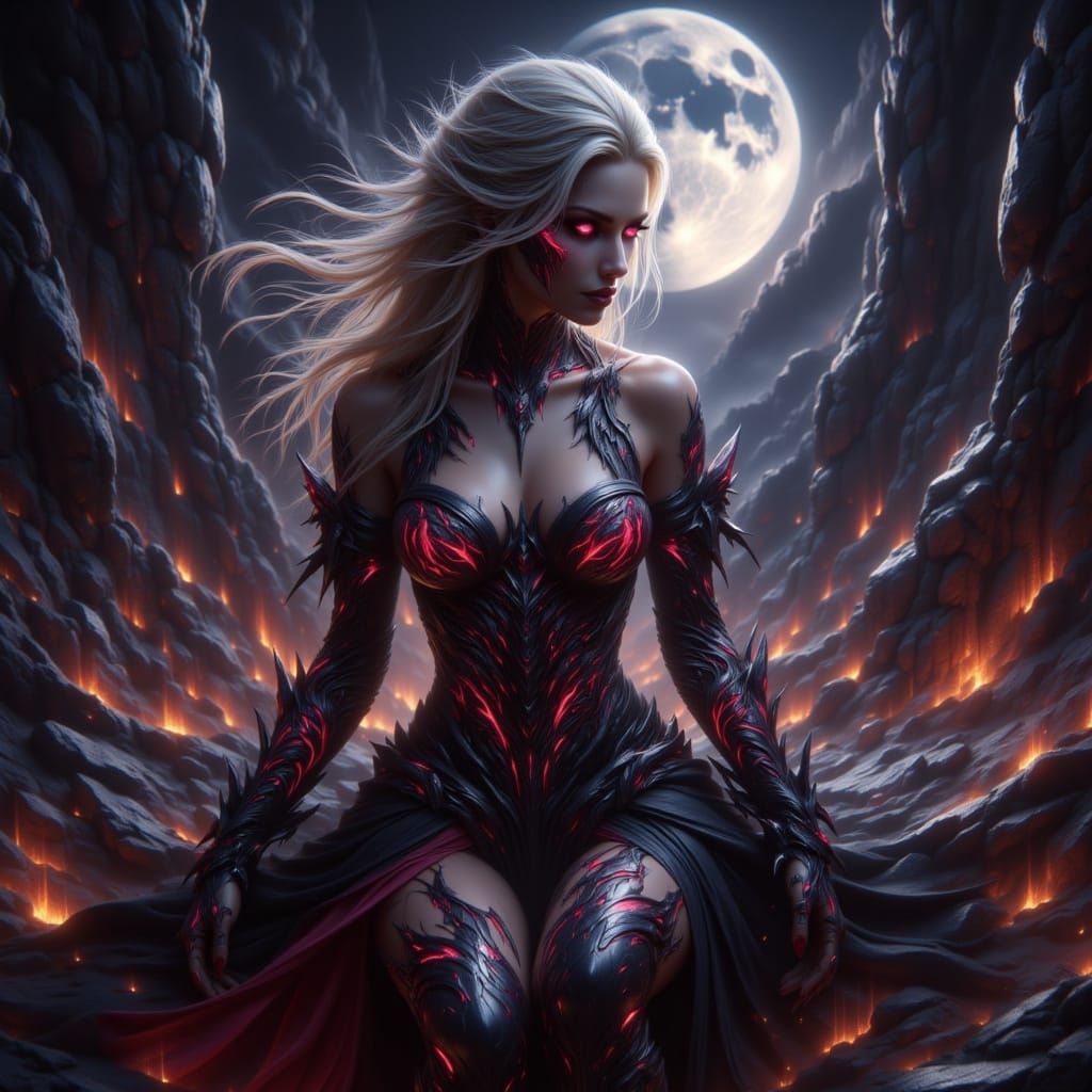 Gothic Greek Goddess in Dark Fantasy Style