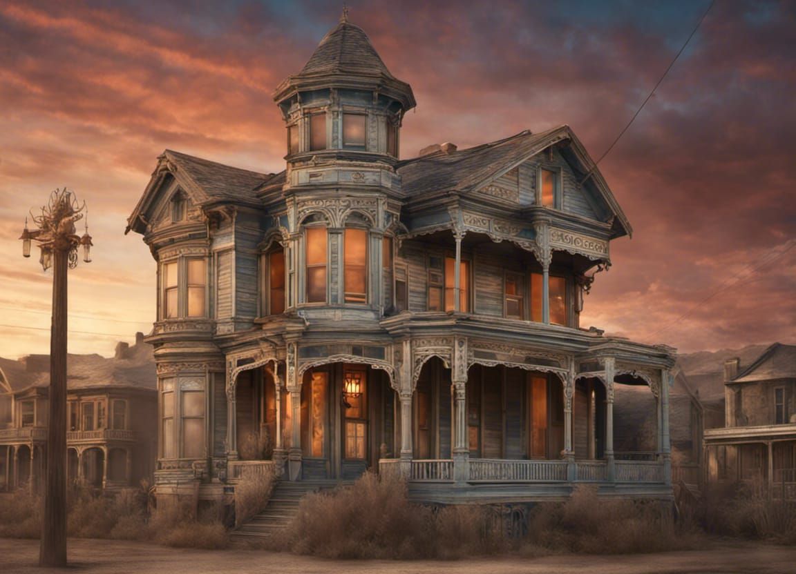 Victorian Painted Lady in Old West Town