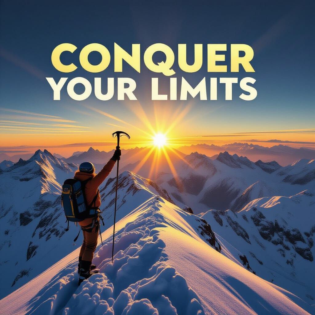 Mountain Climber at Sunrise: Conquer Your Limits