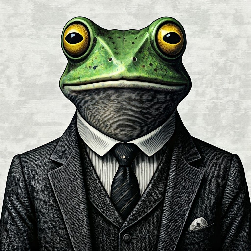 Fornasetti-Style Frog Portrait