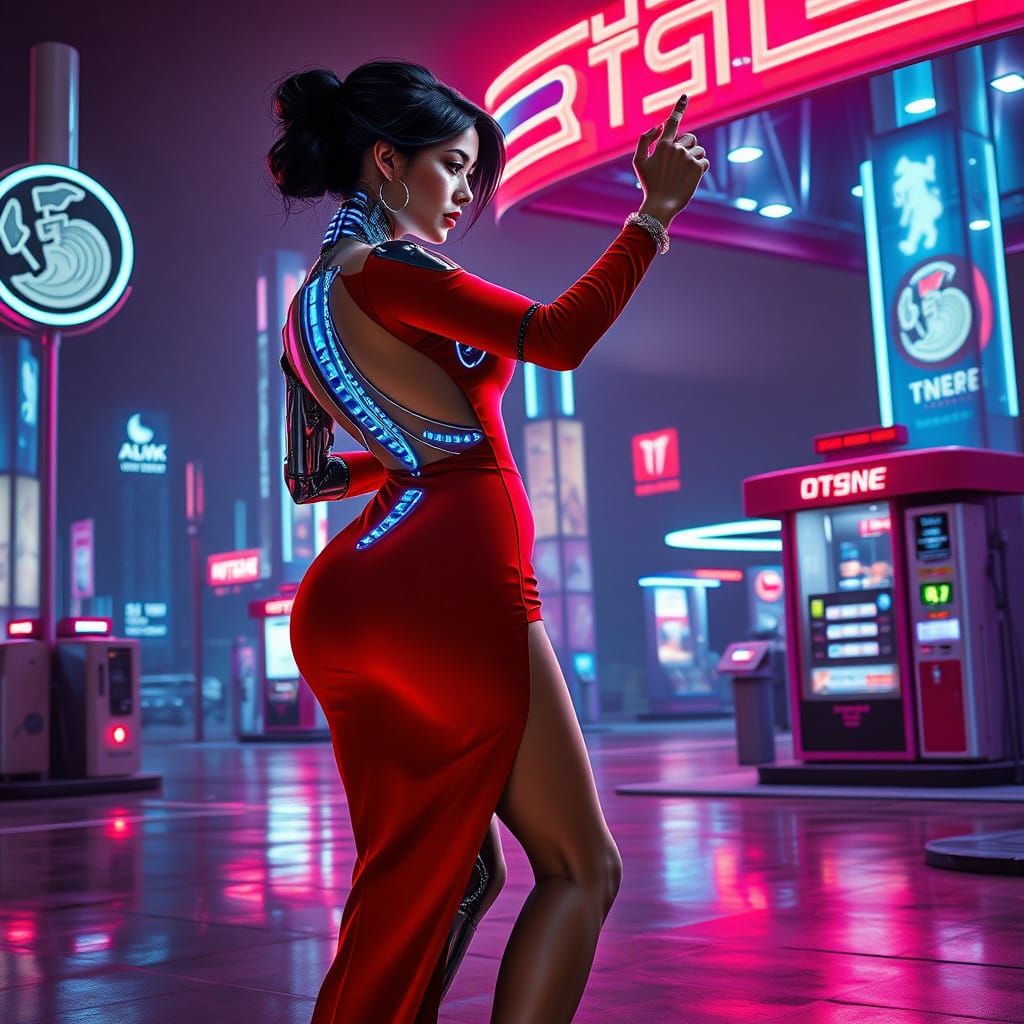 Cyberpunk Tango Dancer and Android