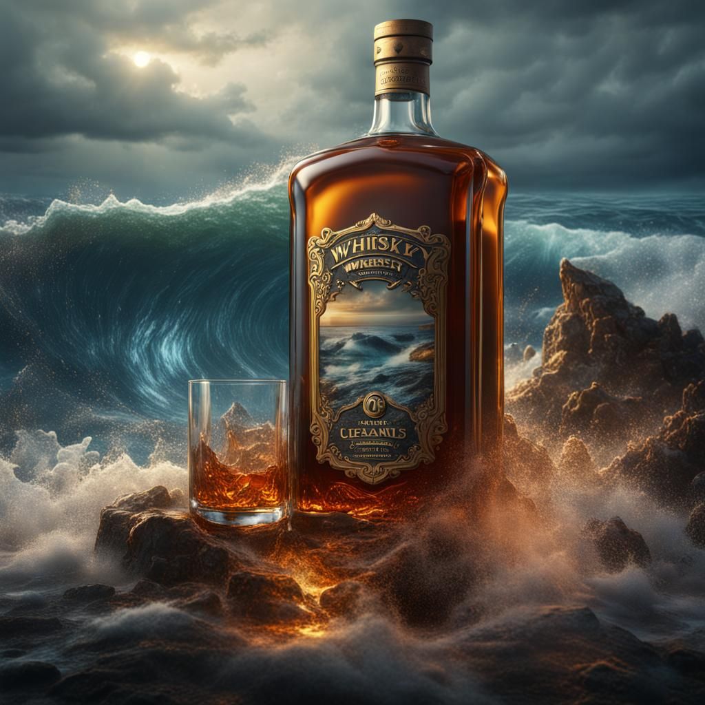 Ocean in a Whiskey Bottle: Detailed Matte Painting