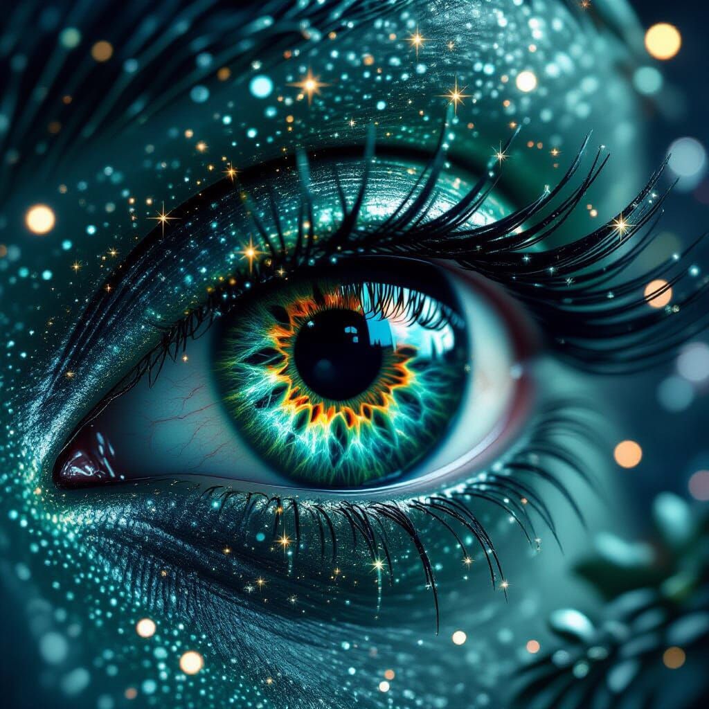 Christmas Eye Iris with Festive Intricate Details