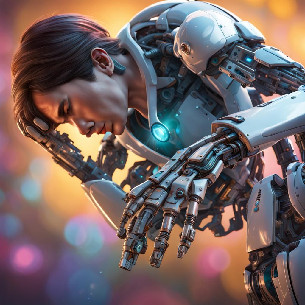 Hyperrealistic AI Robot Caregiver Concept Art