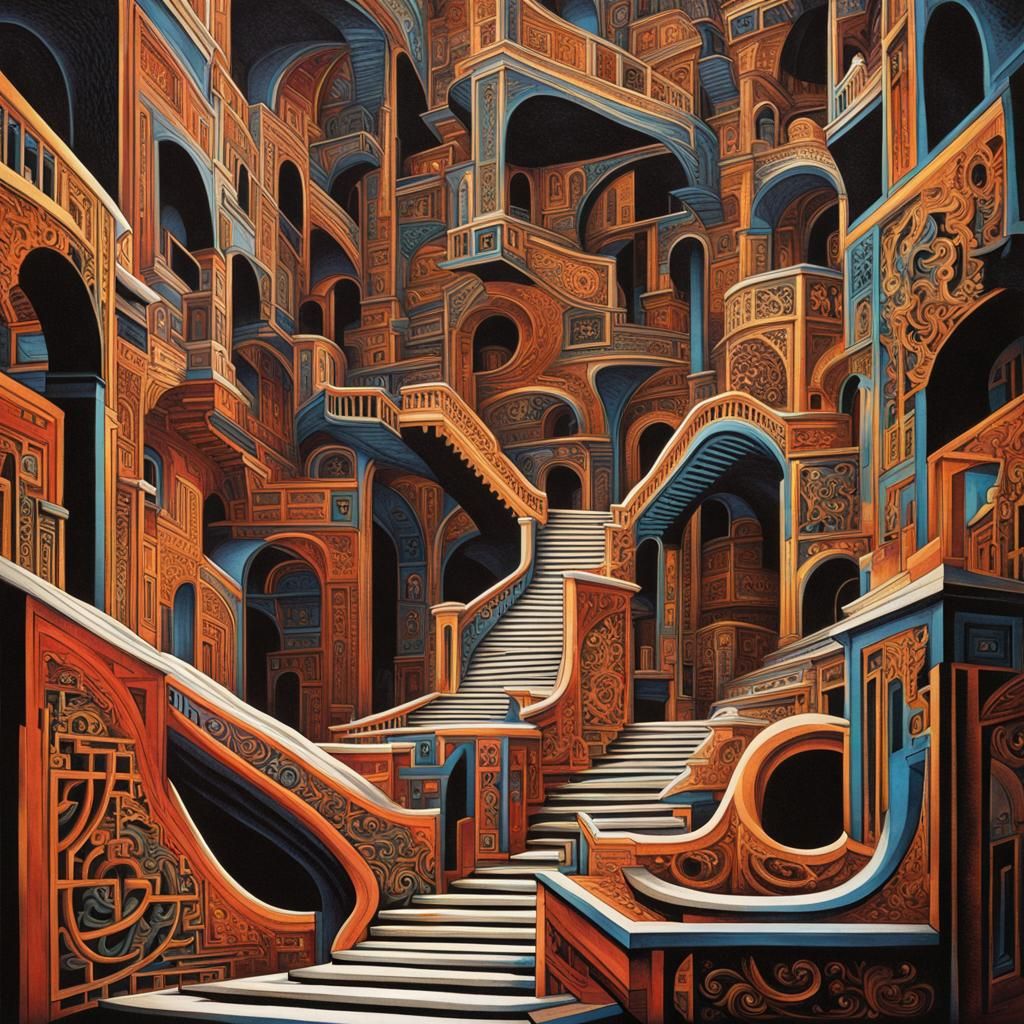 Escher-Inspired Infinite Maze of Stairs