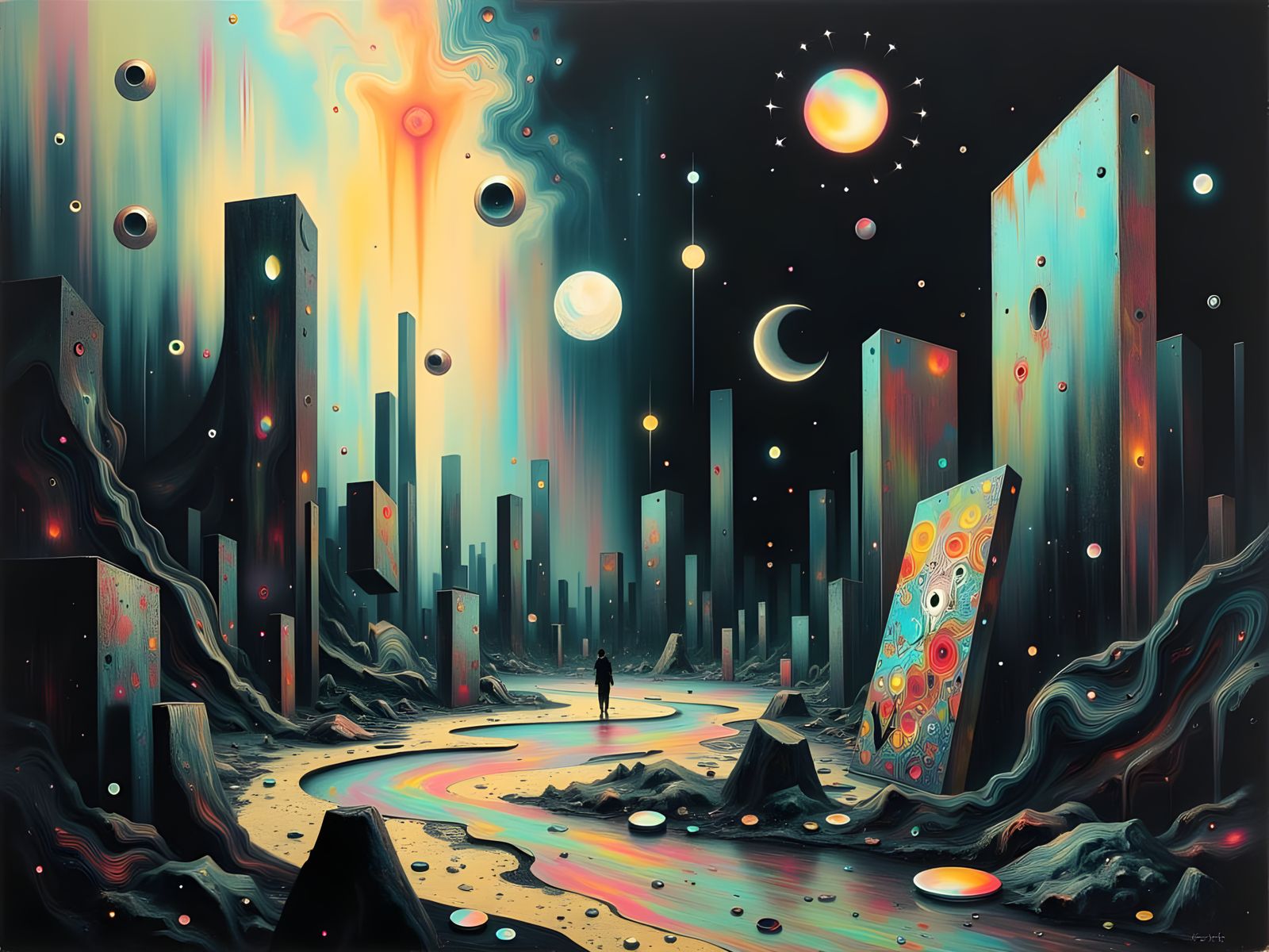 Surreal Dreamscape Confronts Existential Futility