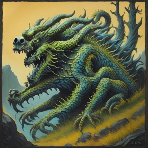 Ancient Beasts Emerge from a Forgotten Gorge in a Futuristic...