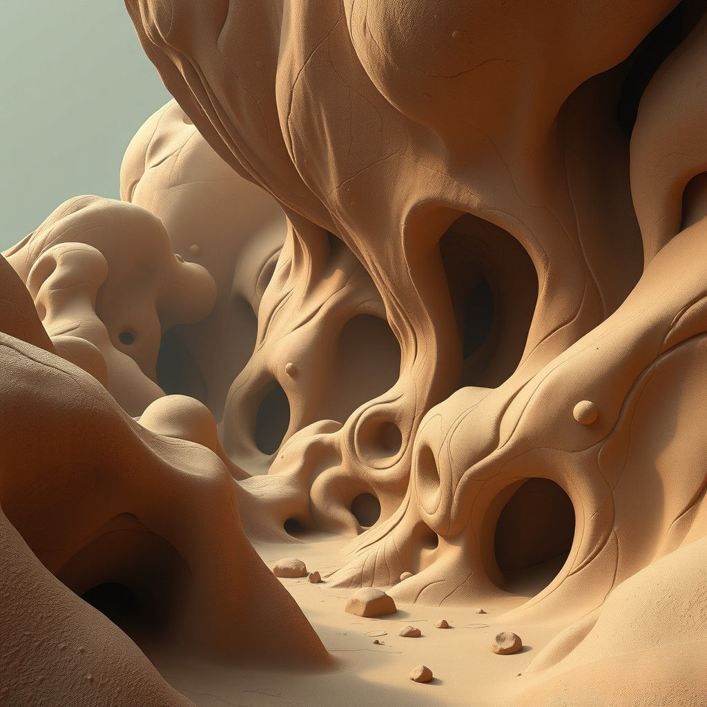 Earthy Organic Forms in Detailed Matte Painting