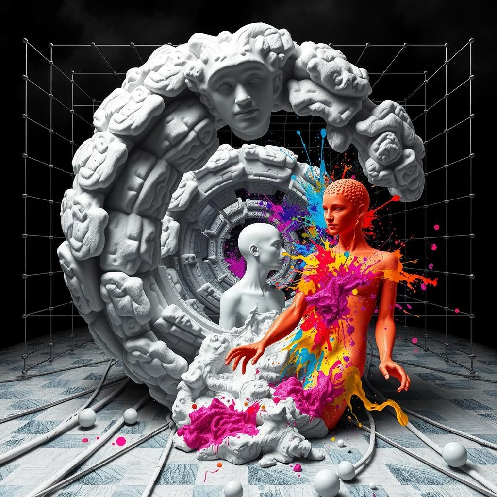 Complex Infinite Worlds with Abstract Splashes