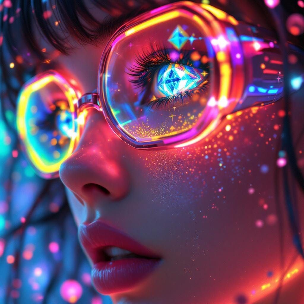 Anime Mystic with Kaleidoscope Eyes in Heroic Realism