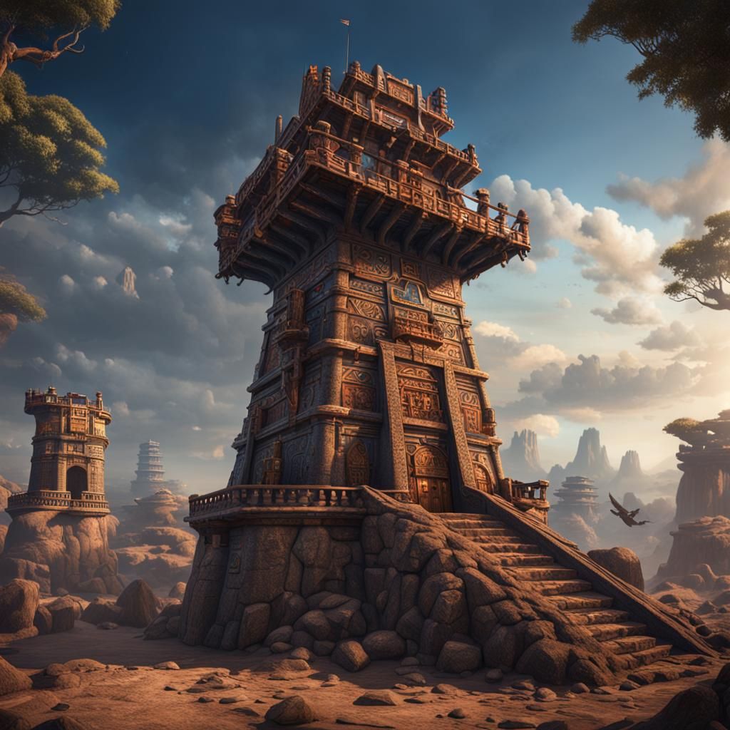 Aztec Gunpowder Age Observation Post: Detailed Matte Paintin...