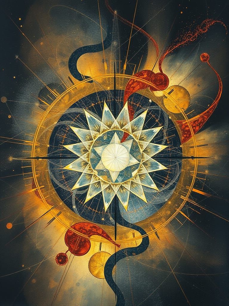 Breaking Geometry Petri Effect Silverpoint Resin Acrylic