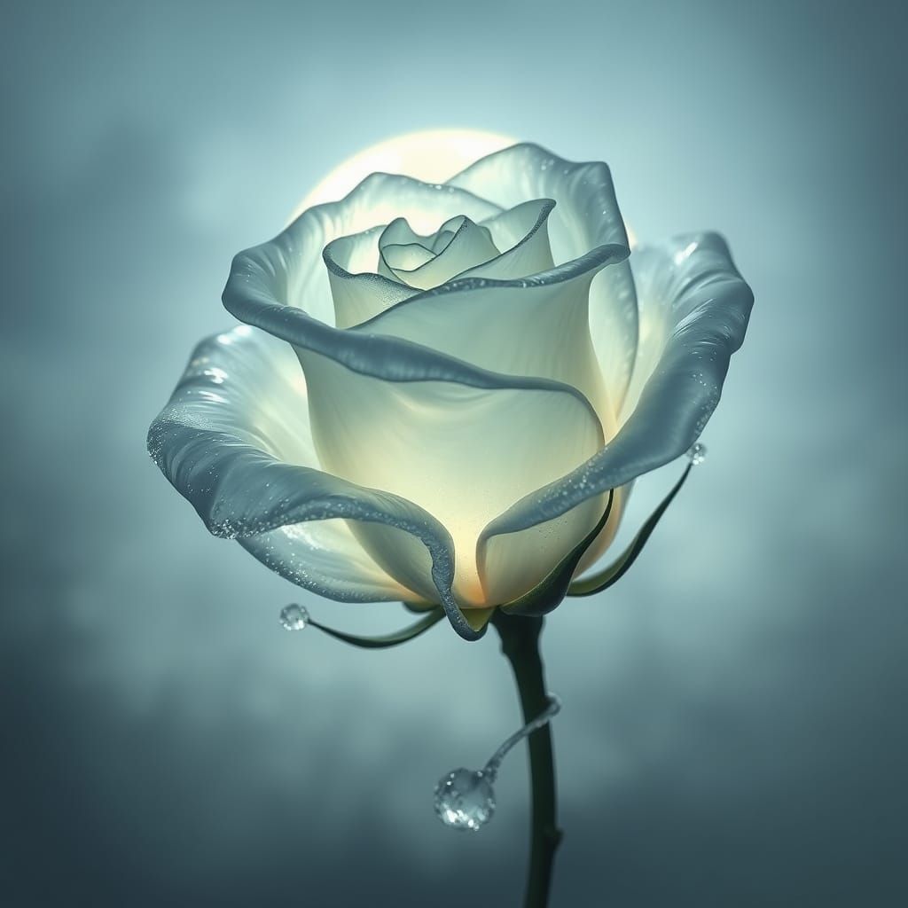 Ethereal Water Rose in Lunar Glow