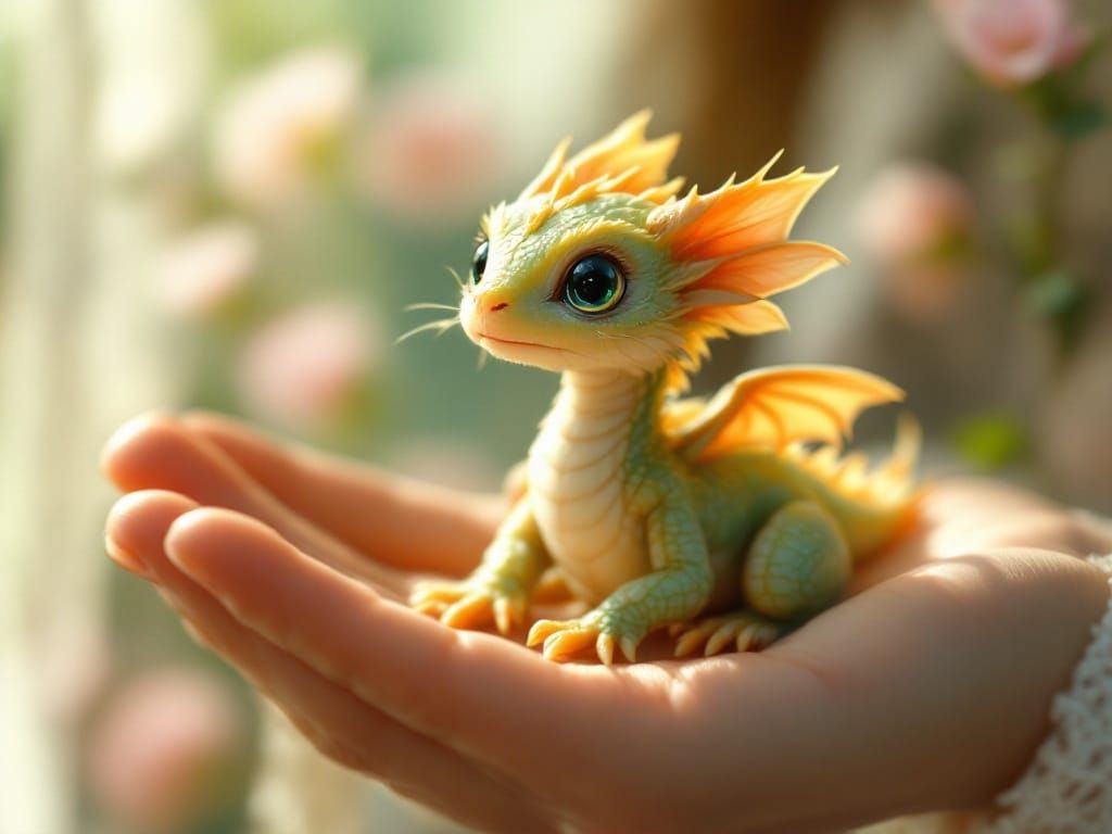 Hatched Dragon Shimmers in Spring Light