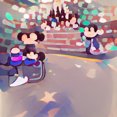 Colorful Fantasy Landscape with Cartoon Creatures