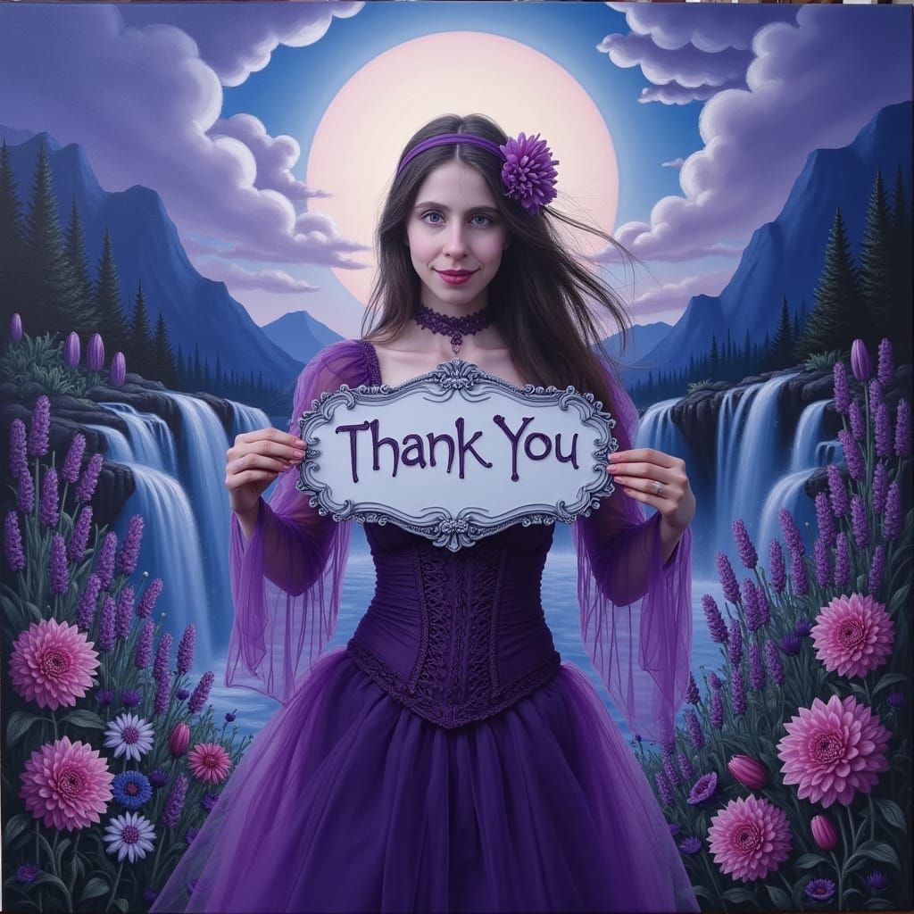 Ethereal Goth Princess in Neo-Expressionist Fantasy Painting