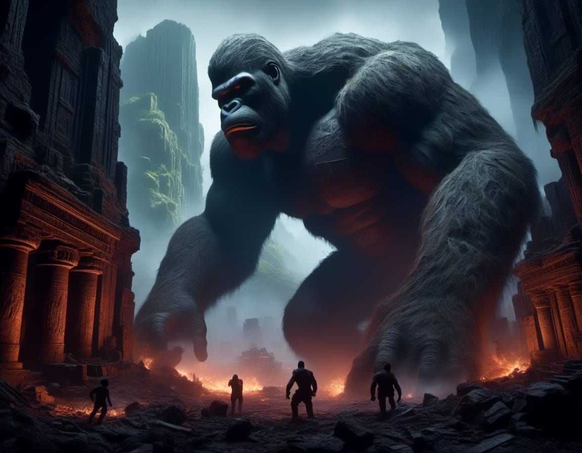 Godzilla vs King Kong: Hyperrealistic Wasteland Battle