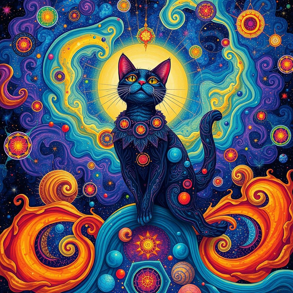 Celestial Feline Embodies Eternity